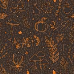 orange and brown autumn pattern - 174294084