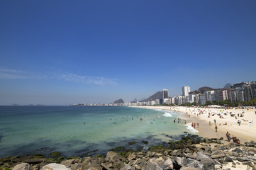 Fototapeta na wymiar View of copacabana beach in Rio de Janeiro Brazil
