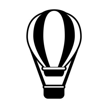 hot air balloon icon image vector illustration design  black and white