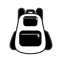 school backpack icon image vector illustration design  black and white