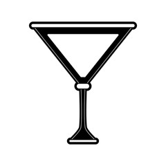 cocktail glass icon image vector illustration design  black and white