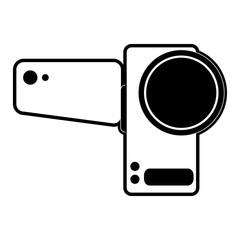 Fototapeta premium portable video camera icon image vector illustration design black and white