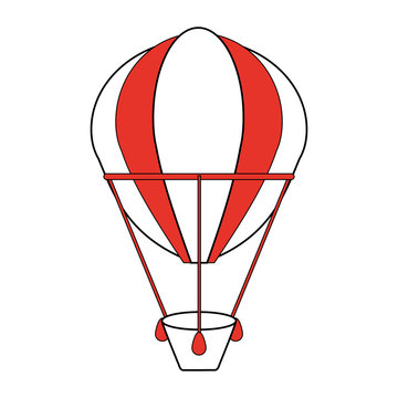 hot air balloon icon image vector illustration design  orange and white