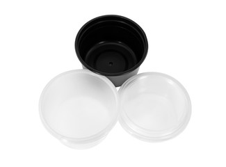 Plastic food container / Plastic container on white background.