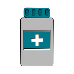 medication bottle healthcare related icon image vector illustration design 