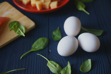 Ingredients for kish with salmon