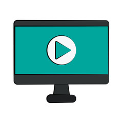 computer play video icon image vector illustration design 