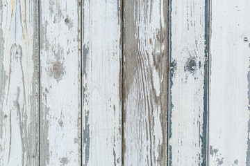 Old white rustic wood background, wooden surface with cracked paint