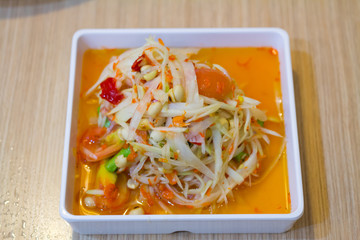 Famous Thai food, papaya salad or what we called 