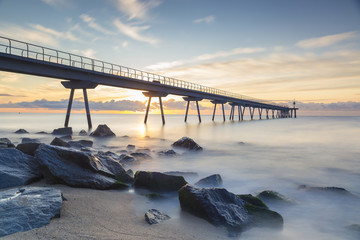 bridge over the mediterranean sea in badalona