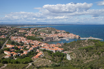 Fototapeta na wymiar Collioure vue du fort Saint-Elme