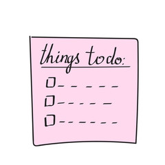 Vector isolated outline hand drawn check to do list, bullet, check mark and check box in a doodle sketch cartoon style. Paper note with task plan.