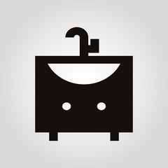 Obraz premium Washbasin or washstand isolated flat vector icon