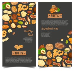 Nut food for shop poster or market banner
