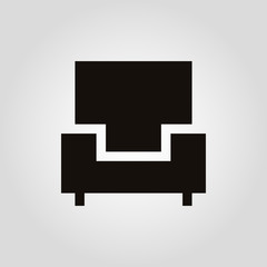 Isolated flat vector armchair, sofa or couch icon