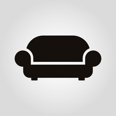 Isolated flat vector armchair, sofa or couch icon