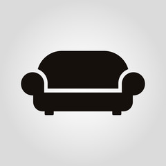 Isolated flat vector armchair, sofa or couch icon