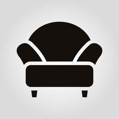 Isolated flat vector armchair, sofa or couch icon