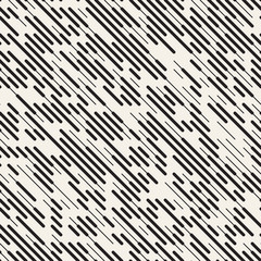 Vector Seamless Irregular Lines Grid Pattern. Trendy Monochrome Texture. Abstract Geometric Background Design