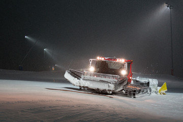 Snowcat in mountains georgia the resort of gudauri