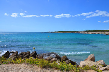 Fototapeta na wymiar Sainte Croix beach in the south of France