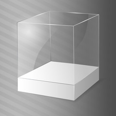 Glass Cube. Vector illustration.