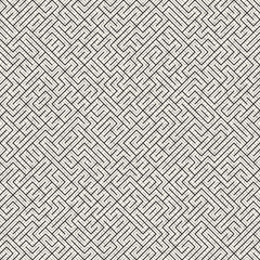 Irregular Maze Line. Abstract Geometric Background Design. Vector Seamless Black and White Pattern.