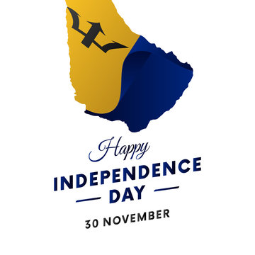 Barbados Independence day. Barbados map. Vector illustration.