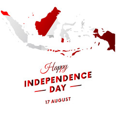 Indonesia Independence day. Indonesia map. Vector illustration.