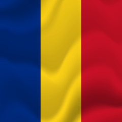 Fototapeta premium Romania waving flag. Vector illustration.