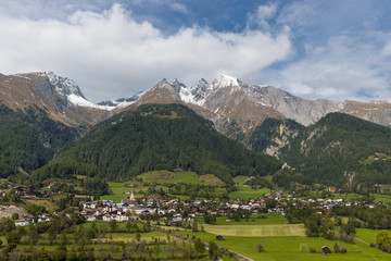 Fototapeta na wymiar View To Virgen In East Tyrol Austria