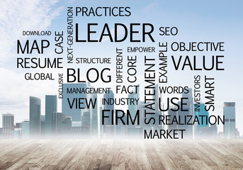 Business conceptual words as keys to success and company growth