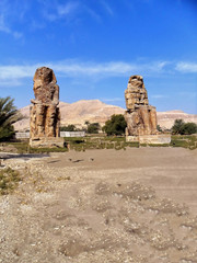 Egypt, North Africa, The Colossi of Memnon, Thebes, city of Luxor