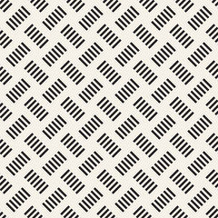 Crosshatch vector seamless geometric pattern. Crossed graphic rectangles background. Checkered motif. Seamless black and white texture of crosshatched lines. Trellis simple fabric print.