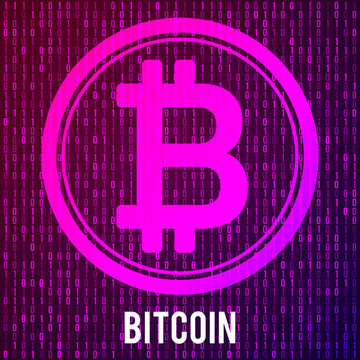 Cripto currency bitcoin. Global internet worldwide. Abstract Matrix Background. Binary Computer Code. Vector Tech Background.