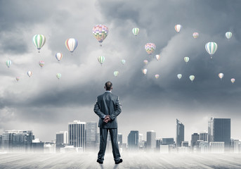 Motivation and inspiration concept with modern cityscape and bus