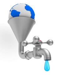 faucet on white background. Isolated 3D illustration