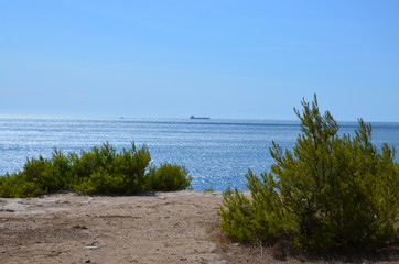 Hiking in the Calanques, view on the sea, in the south of France