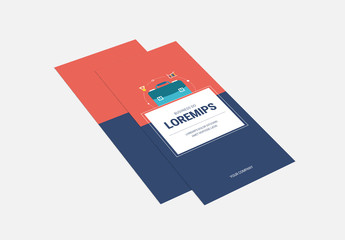 Tri-Fold Brochure Layout with Red and Blue Elements 1