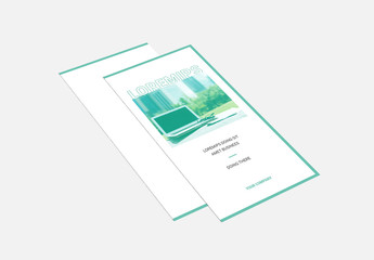 Tri-Fold Brochure Layout with Teal Border 1