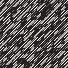 Vector Seamless Irregular Lines Grid Pattern. Trendy Monochrome Texture. Abstract Geometric Background Design