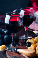 two glasses of red wine