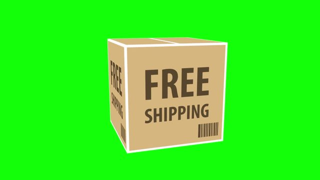 Box package free shipping service. Available in 4K FullHD and HD video 3D render footage. Animation for yours presentation.