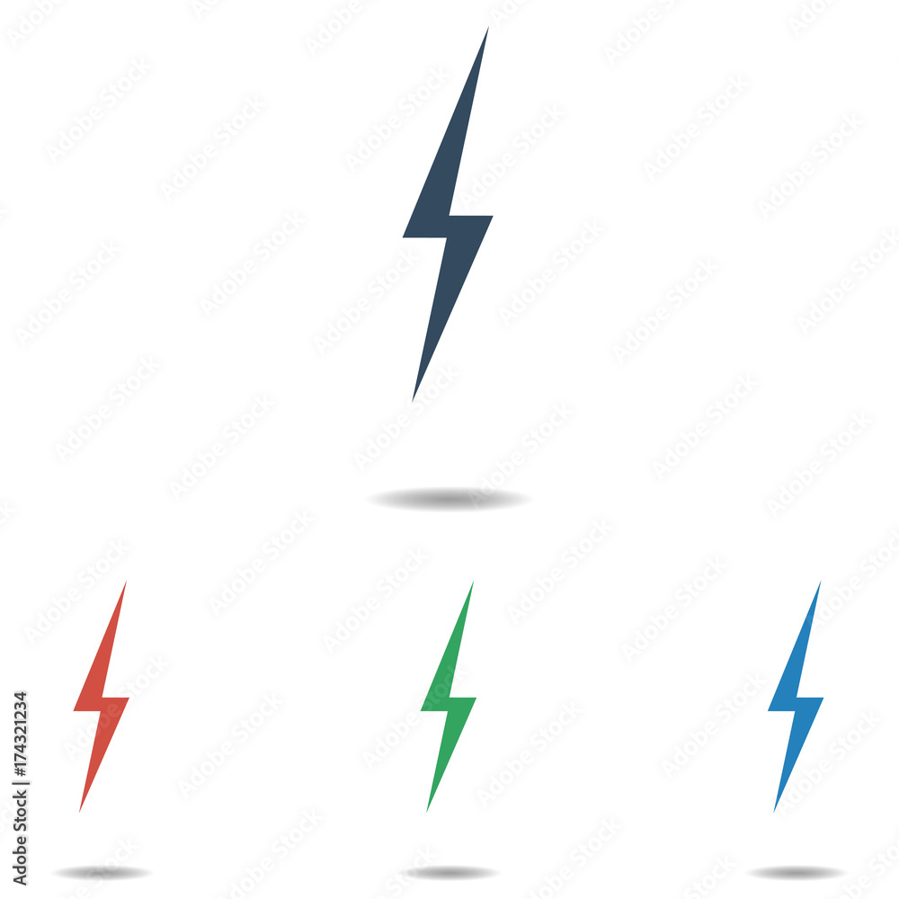 Wall mural lightning icon set - simple flat design isolated on white background, vector