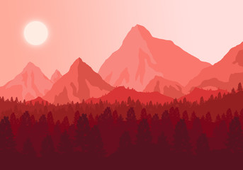The picture sunset in the mountains - 174322040