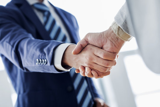 Business handshake in the office