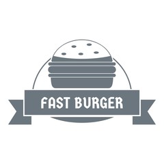 Fast burger logo, simple gray style