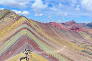Vinicunca, also known as Rainbow Mountain, near Cusco, Peru