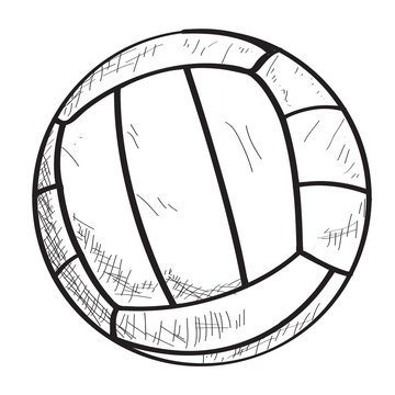 Isolated sketch of a volleyball ball, Vector illustration