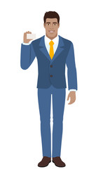 Businessman showing the business card